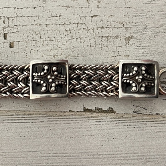 Vintage Lois Hill Woven Silver Station Bracelet. - Picture 7 of 10